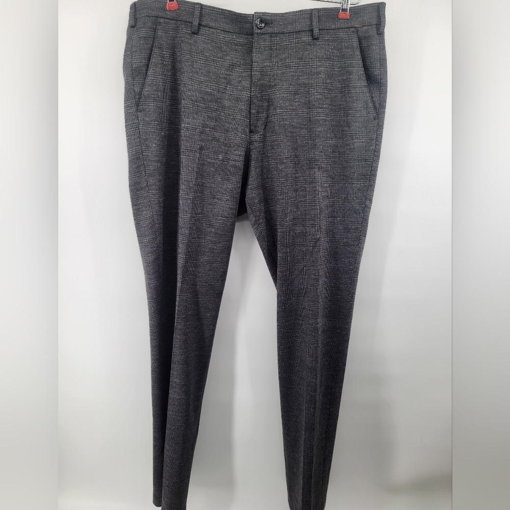Soft Cloth Men's Dress Pants Black and White Plaid Size 36
